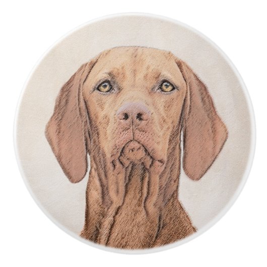 Vizsla-schildering - Cute Original Dog Art Keramische Knop (Voorkant)