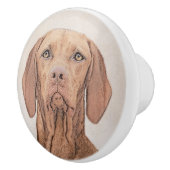 Vizsla-schildering - Cute Original Dog Art Keramische Knop (Rechts)