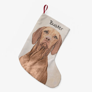 Vizsla-schildering - Cute Original Dog Art Kleine Kerstsok