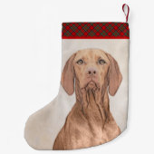 Vizsla-schildering - Cute Original Dog Art Kleine Kerstsok (Achterkant)