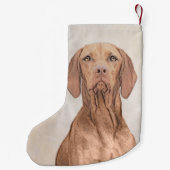 Vizsla-schildering - Cute Original Dog Art Kleine Kerstsok (Achterkant)