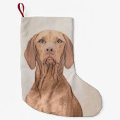Vizsla-schildering - Cute Original Dog Art Kleine Kerstsok (Voorkant)