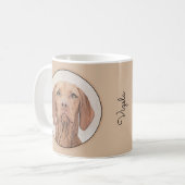 Vizsla-schildering - Cute Original Dog Art Koffiemok (Voorkant links)