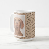 Vizsla-schildering - Cute Original Dog Art Koffiemok (Voorkant links)