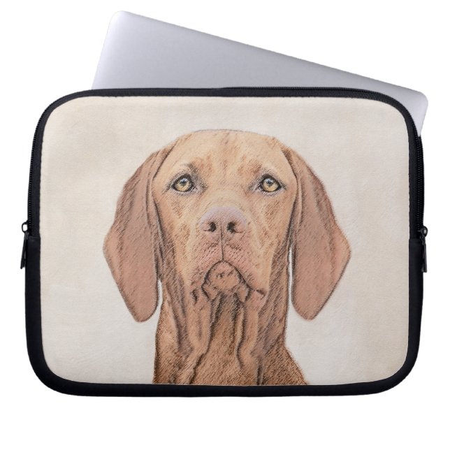 Vizsla-schildering - Cute Original Dog Art Laptop Sleeve (Voorkant)