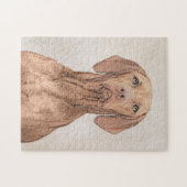 Vizsla-schildering - Cute Original Dog Art Legpuzzel (Horizontaal)