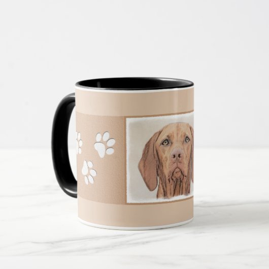 Vizsla-schildering - Cute Original Dog Art Mok (Voorkant links)