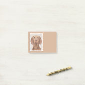 Vizsla-schildering - Cute Original Dog Art Post-it® Notes (Op bureau)