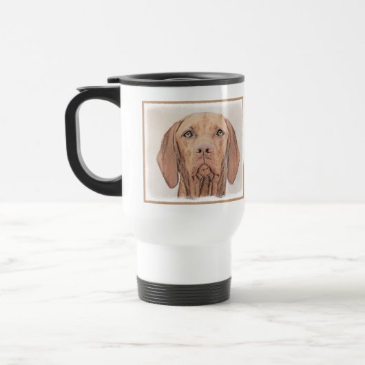 Vizsla-schildering - Cute Original Dog Art Reisbeker (Links)