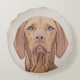 Vizsla-schildering - Cute Original Dog Art Rond Kussen