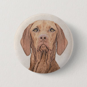 Vizsla-schildering - Cute Original Dog Art Ronde Button 5,7 Cm