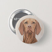 Vizsla-schildering - Cute Original Dog Art Ronde Button 5,7 Cm (Voorkant /achterkant)