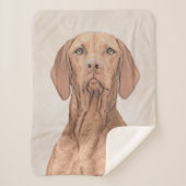 Vizsla-schildering - Cute Original Dog Art Sherpa Deken (Voorkant)