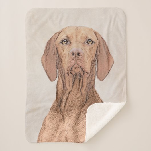Vizsla-schildering - Cute Original Dog Art Sherpa Deken (Voorkant)