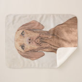 Vizsla-schildering - Cute Original Dog Art Sherpa Deken (Voorkant (horizontaal))