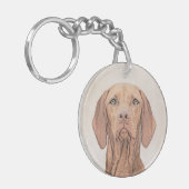 Vizsla-schildering - Cute Original Dog Art Sleutelhanger (Voorkant Links)