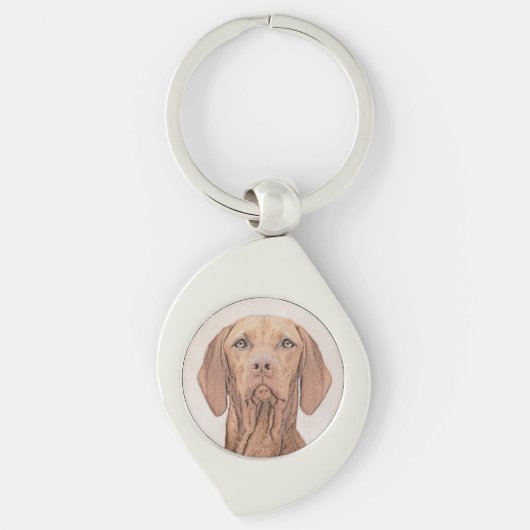Vizsla-schildering - Cute Original Dog Art Sleutelhanger (Voorkant)