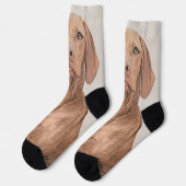 Vizsla-schildering - Cute Original Dog Art Sokken (Links)