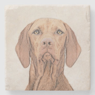Vizsla-schildering - Cute Original Dog Art Stenen Onderzetter