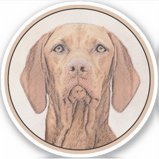Vizsla-schildering - Cute Original Dog Art Sticker (Voorkant)