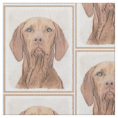 Vizsla-schildering - Cute Original Dog Art Stof (Close Up)