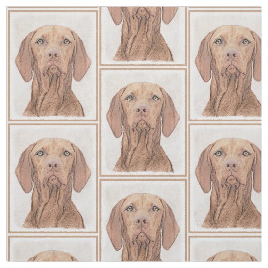 Vizsla-schildering - Cute Original Dog Art Stof (Swatch)