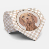 Vizsla-schildering - Cute Original Dog Art Stropdas (Opgerold)
