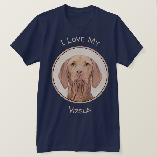 Vizsla-schildering - Cute Original Dog Art T-shirt (Design voorkant)