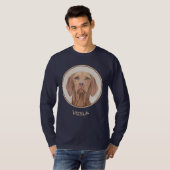 Vizsla-schildering - Cute Original Dog Art T-shirt (Voorkant volledig)