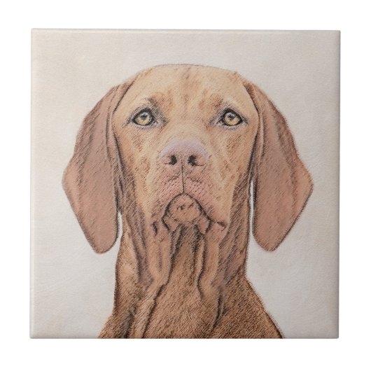 Vizsla-schildering - Cute Original Dog Art Tegeltje (Voorkant)
