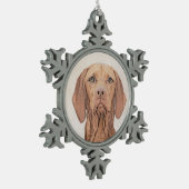 Vizsla-schildering - Cute Original Dog Art Tin Sneeuwvlok Ornament (Links)