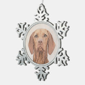 Vizsla-schildering - Cute Original Dog Art Tin Sneeuwvlok Ornament (Rechts)