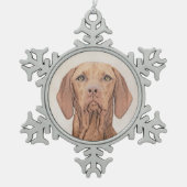 Vizsla-schildering - Cute Original Dog Art Tin Sneeuwvlok Ornament (Voorkant)