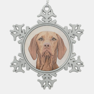Vizsla-schildering - Cute Original Dog Art Tin Sneeuwvlok Ornament