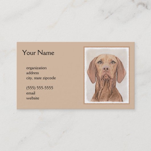 Vizsla-schildering - Cute Original Dog Art Visitekaartje (Voorkant)