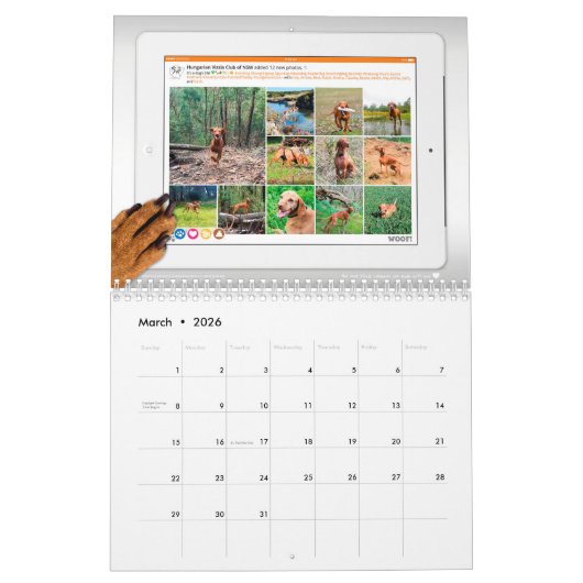 Vizsla Selfie Agenda Kalender (Mar 2026)