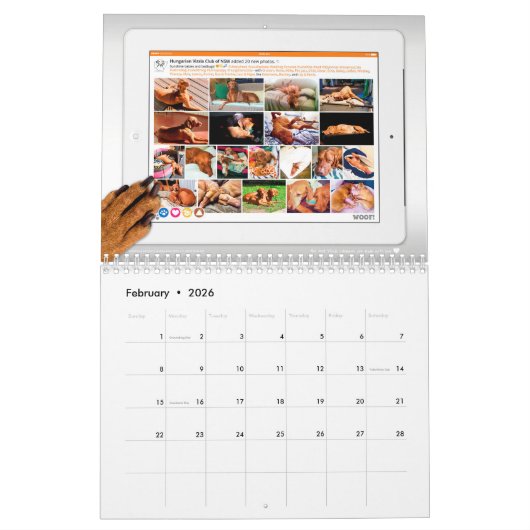 Vizsla Selfie Agenda Kalender (Feb 2026)