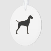 Vizsla silhouet ornament (voorkant)
