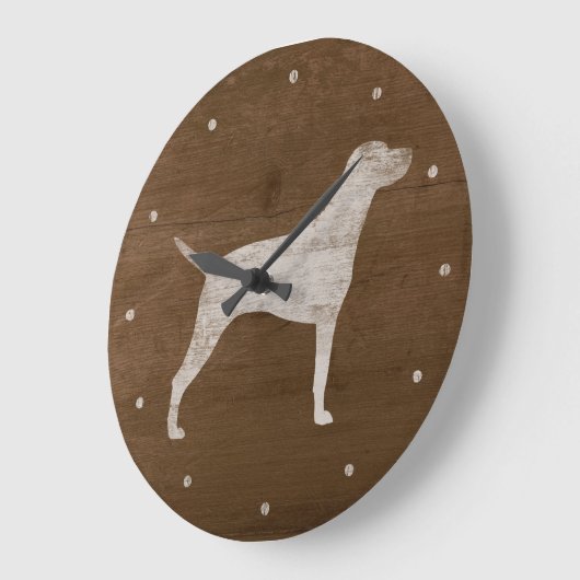 Vizsla Silhouette Grote Klok (Hoek)