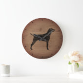 Vizsla Silhouette Rustic Grote Klok (Huis)