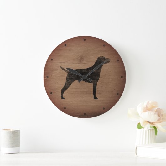 Vizsla Silhouette Rustic Grote Klok (Huis)