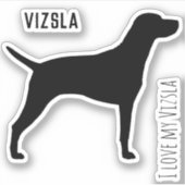 Vizsla Silhouette Vinyl Sticker (Voorkant)