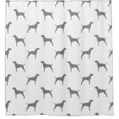 Vizsla Silhouetten Patroon Douchegordijn (Voorkant)