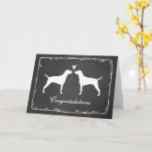 Vizsla Silhouettes Bruiloft Gefeliciteerd Kaart (Gele Bloem)