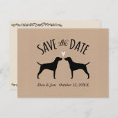 Vizsla Silhouettes Bruiloft Save the Date Aankondigingskaart (Voorkant / Achterkant)