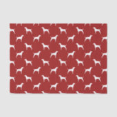 Vizsla Silhouettes Pattern Red Tissuepapier (Voorkant)