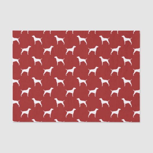 Vizsla Silhouettes Pattern Red Tissuepapier (Voorkant)