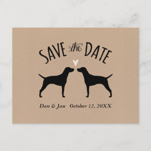 Vizsla Silhouettes Wedding Save the Date Aankondigingskaart