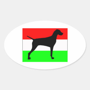 vizsla silo Hungary-Flag.jpg Ovale Sticker