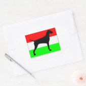 vizsla silo Hungary-Flag.jpg Ovale Sticker (Envelop)